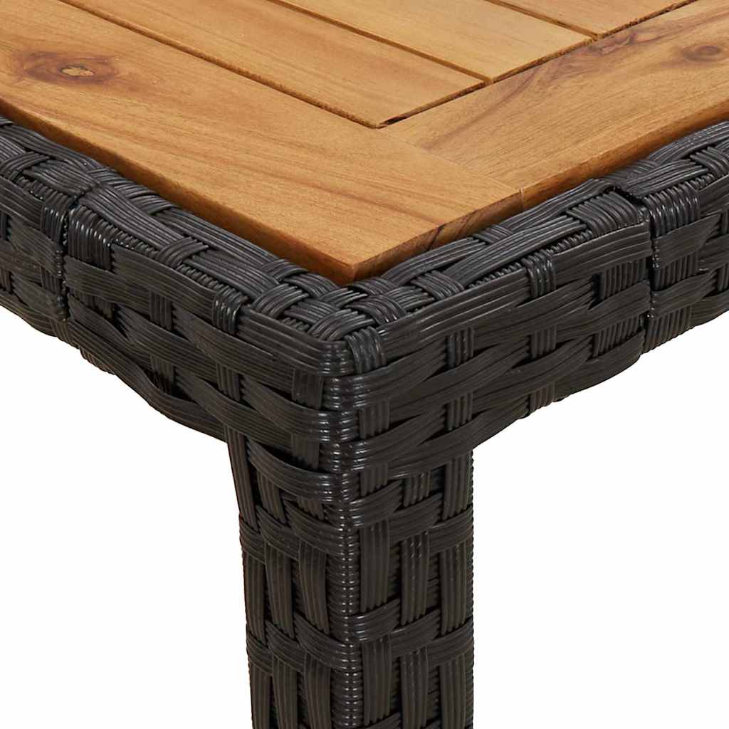 Garden Table Black 150 x 90 x 75 cm Poly Rattan