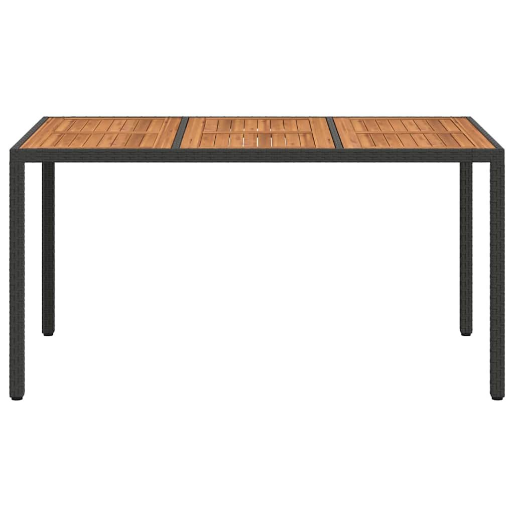 Garden Table Black 150 x 90 x 75 cm Poly Rattan