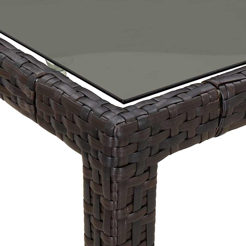 Garden Table Brown 250 x 100 x 75 cm Poly Rattan