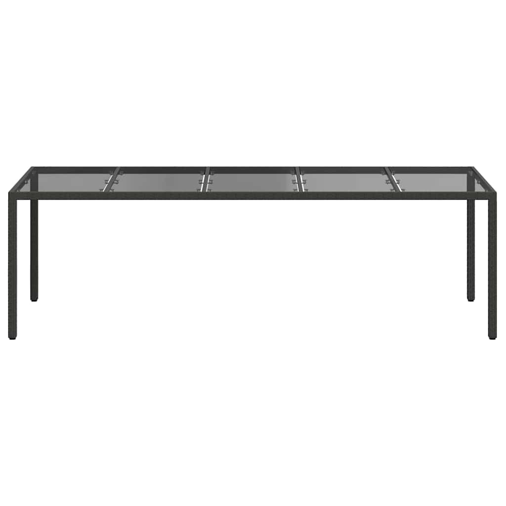 Garden Table Pure Black 250 x 100 x 75 cm Poly Rattan