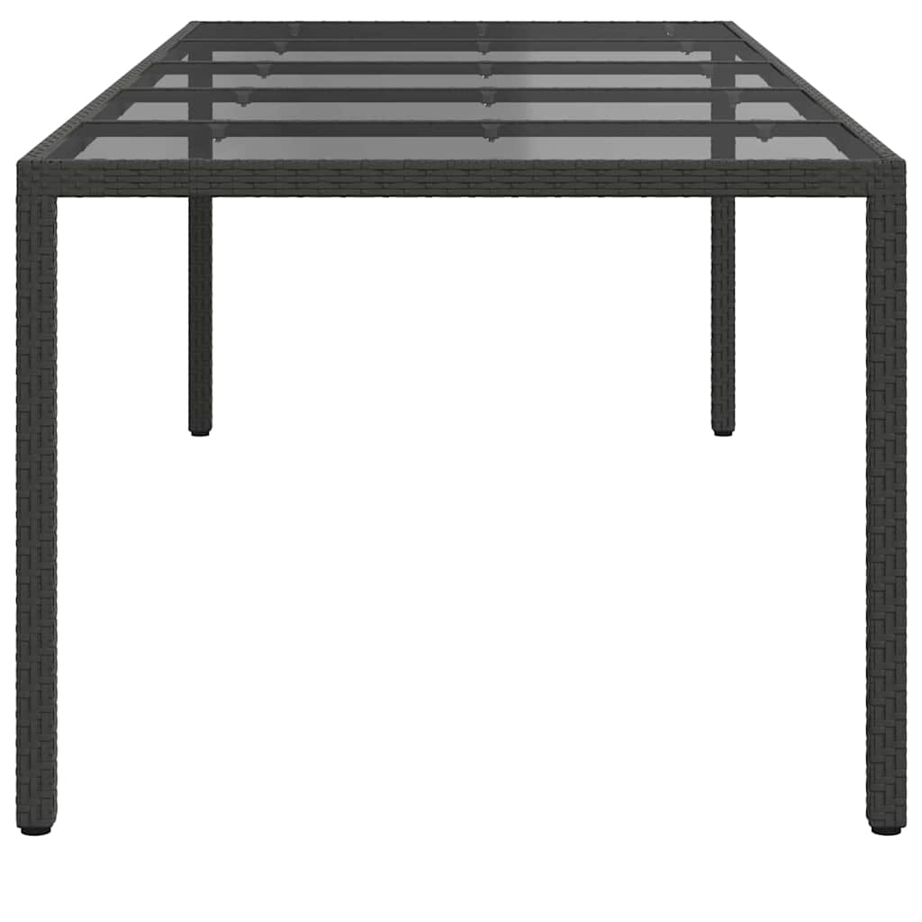 Garden Table Pure Black 250 x 100 x 75 cm Poly Rattan