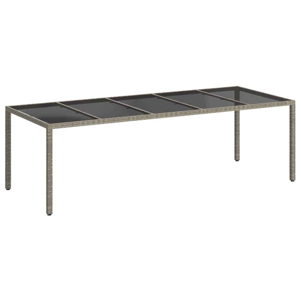 Garden Table Grey 250 x 100 x 75 cm Poly Rattan