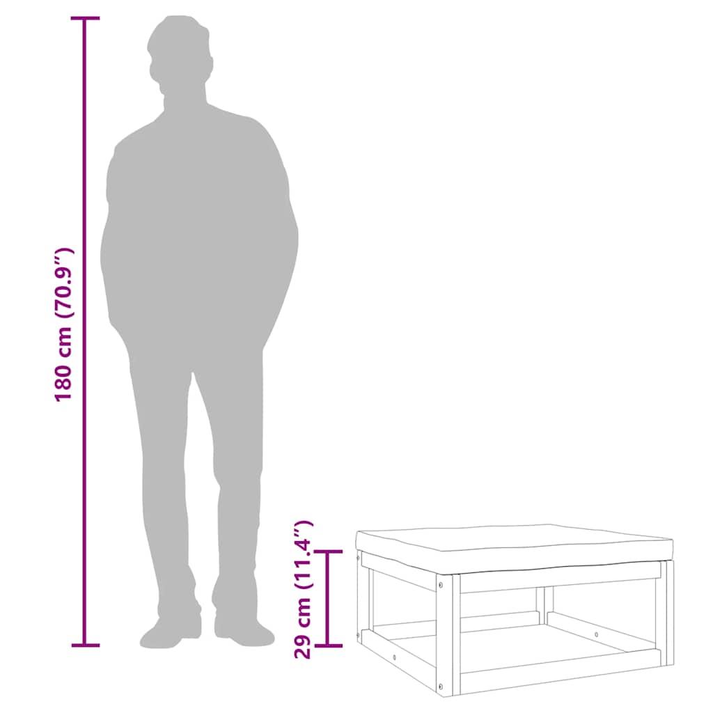 Garden Footrest with Taupe Cushion Solid Wood Acacia