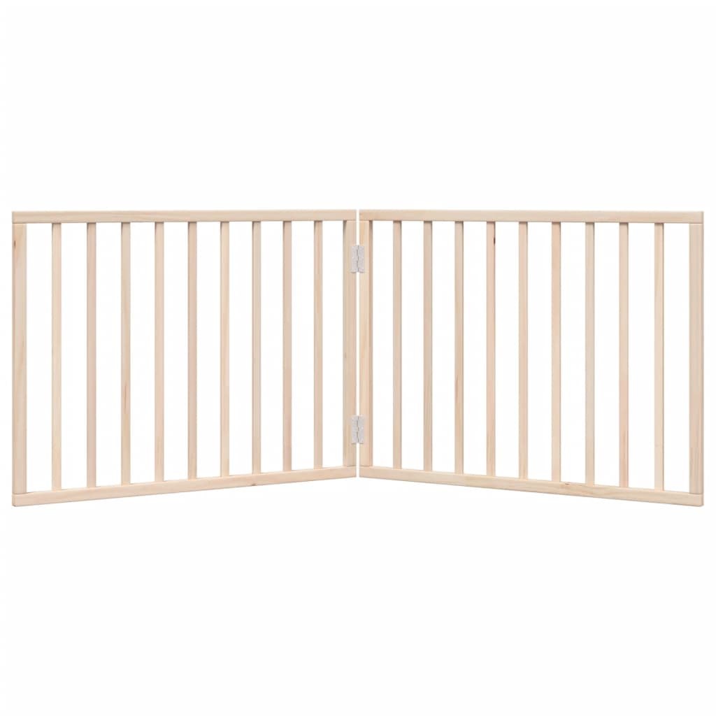 Dog Gate Foldable 2 Panels 160 cm Poplar Wood