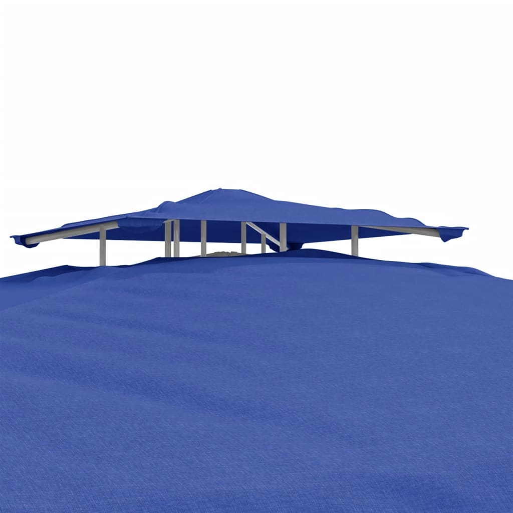Gazebo with Double Roof Blue 3x3x2.68 m Fabric