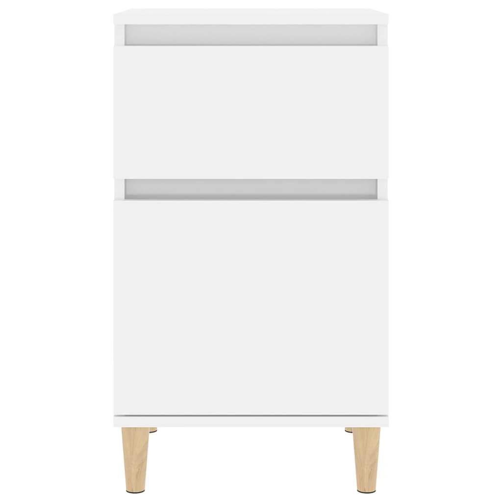 Bedside Cabinet High Gloss White 40x35x70 cm