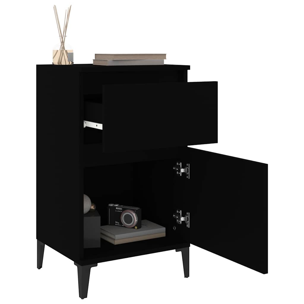 Bedside Cabinet Black 40x35x70 cm