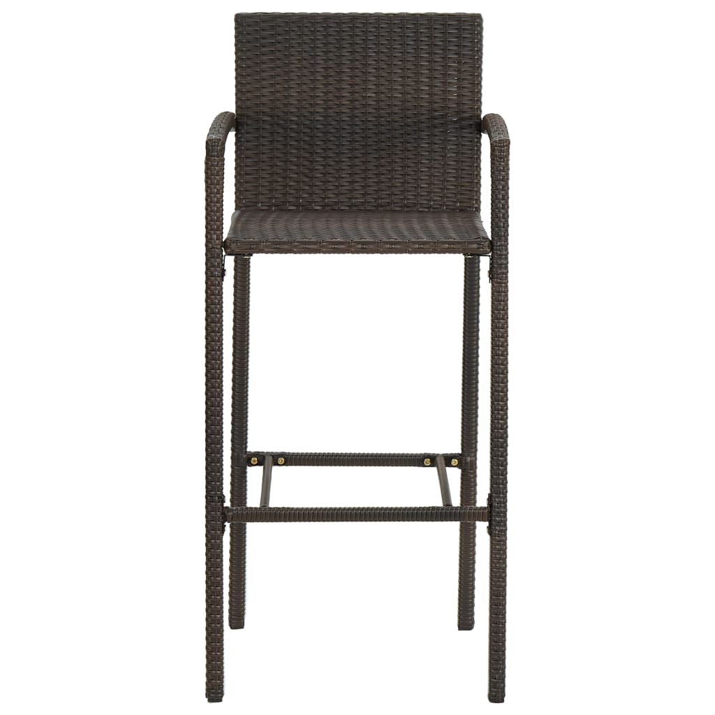 Bar Stools 4 pcs Brown Poly Rattan