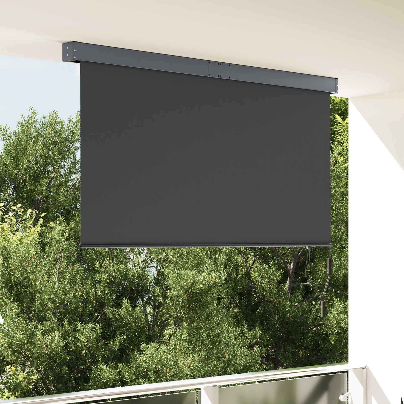 Roller Blind Anthracite 180 x 250 cm Fabric and Aluminum