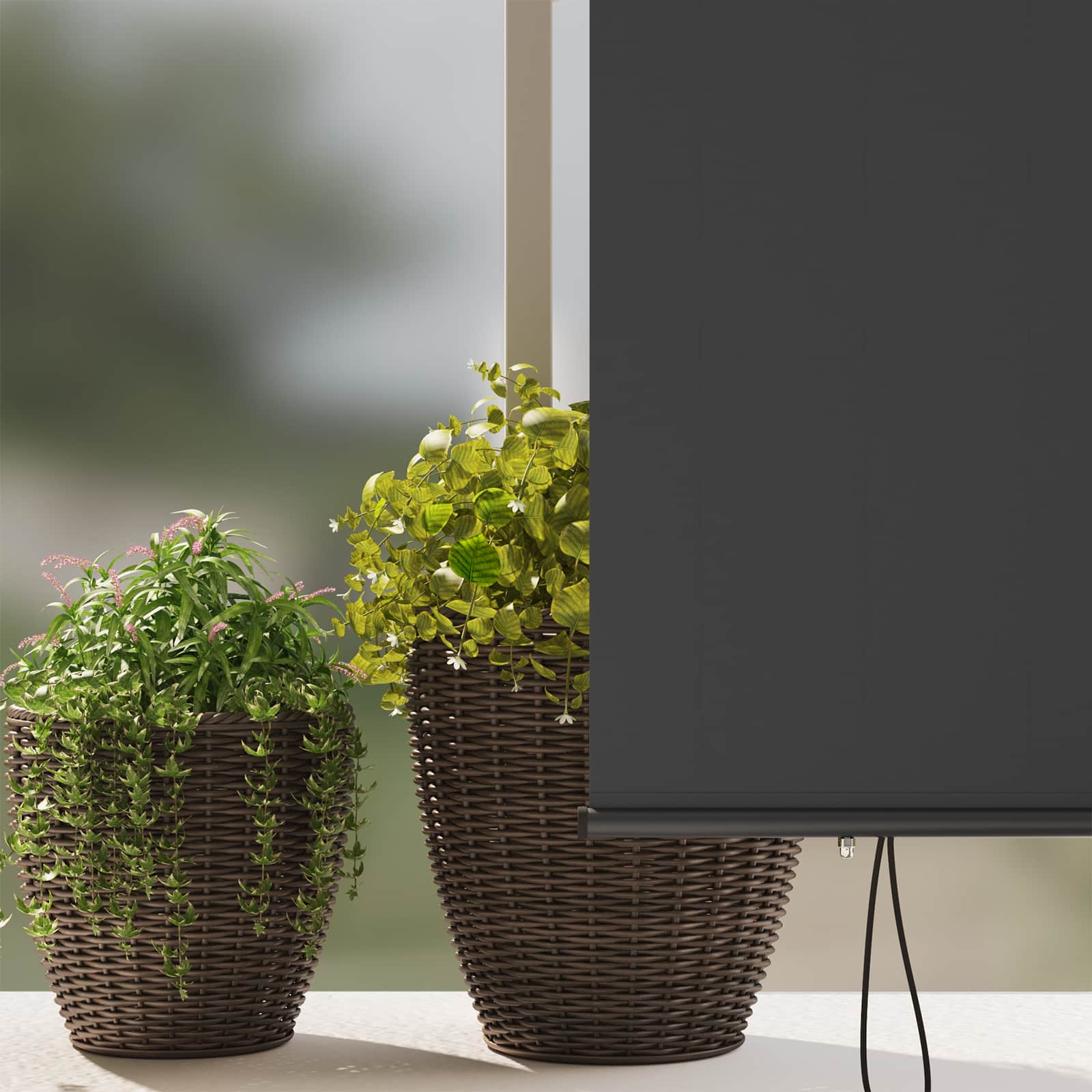 Roller Blind Anthracite 180 x 250 cm Fabric and Aluminum