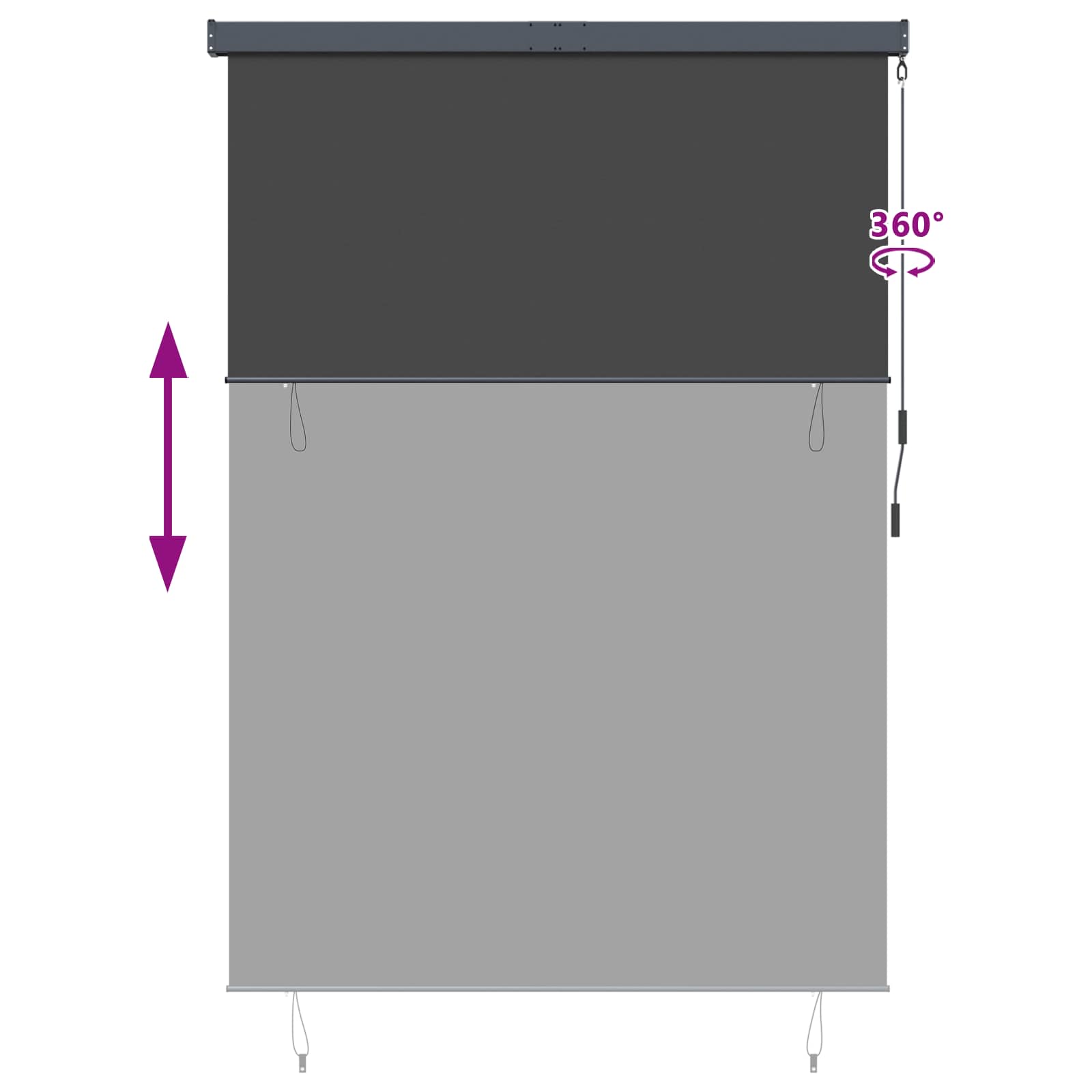 Roller Blind Anthracite 180 x 250 cm Fabric and Aluminum