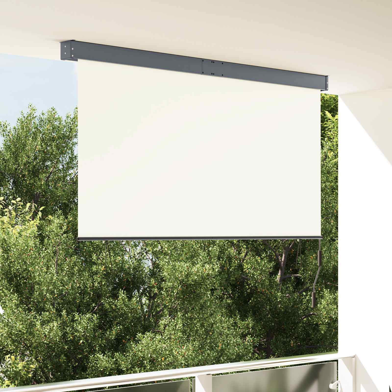 Roller Blind Cream 180 x 250 cm Fabric and Aluminum