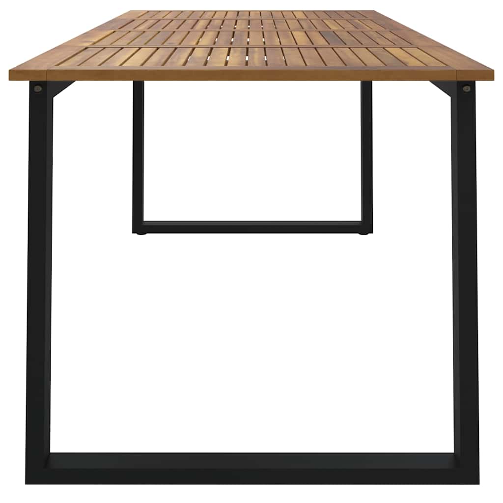 Garden Table with U-shaped Legs 200x90x75 cm Solid Wood Acacia