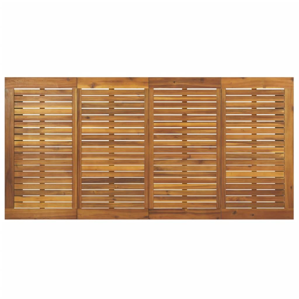 Garden Table with U-shaped Legs 200x90x75 cm Solid Wood Acacia