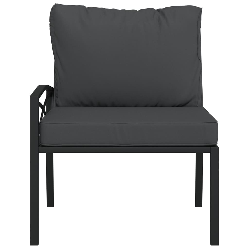 Garden Chairs with Grey Cushions 2 pcs 62x75x79 cm Steel