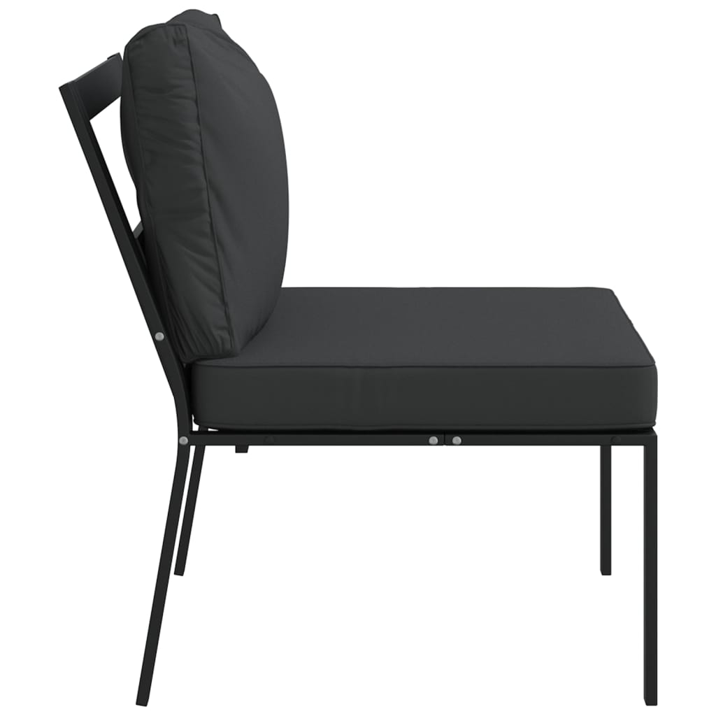 Garden Chairs with Grey Cushions 2 pcs 60x74x79 cm Steel