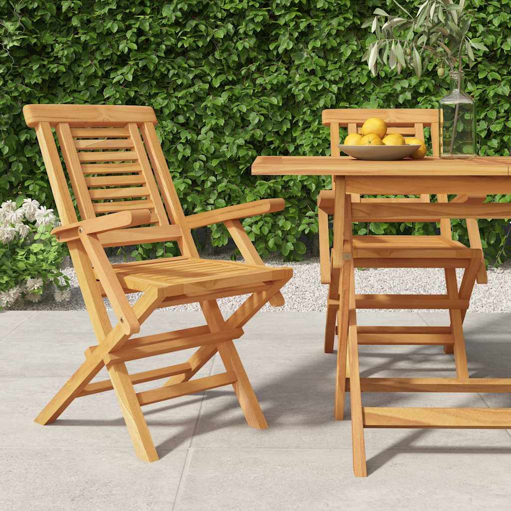 Folding Garden Chairs 2 pcs 56x63x90 cm Solid Wood Teak