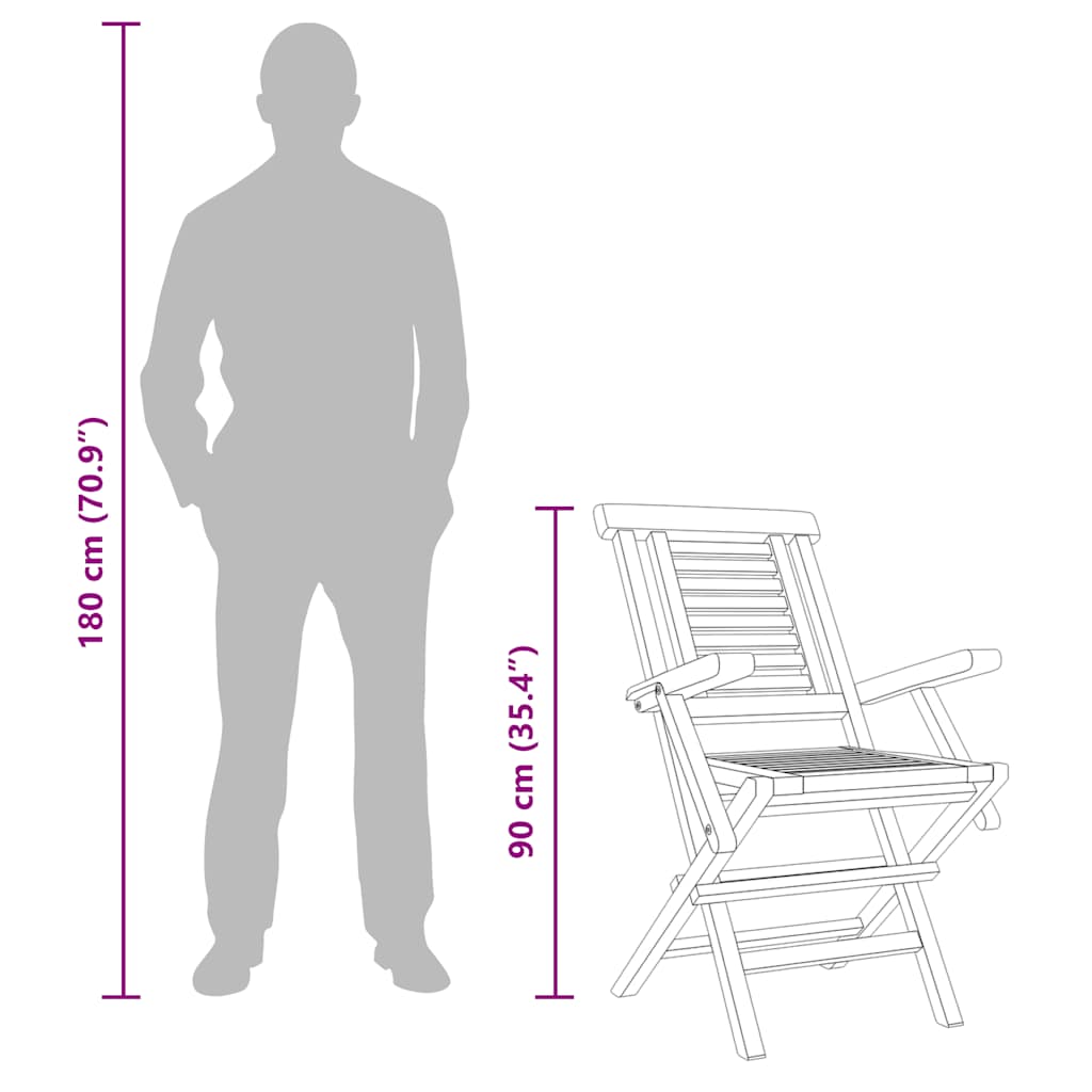 Folding Garden Chairs 4 pcs 56x63x90 cm Solid Wood Teak