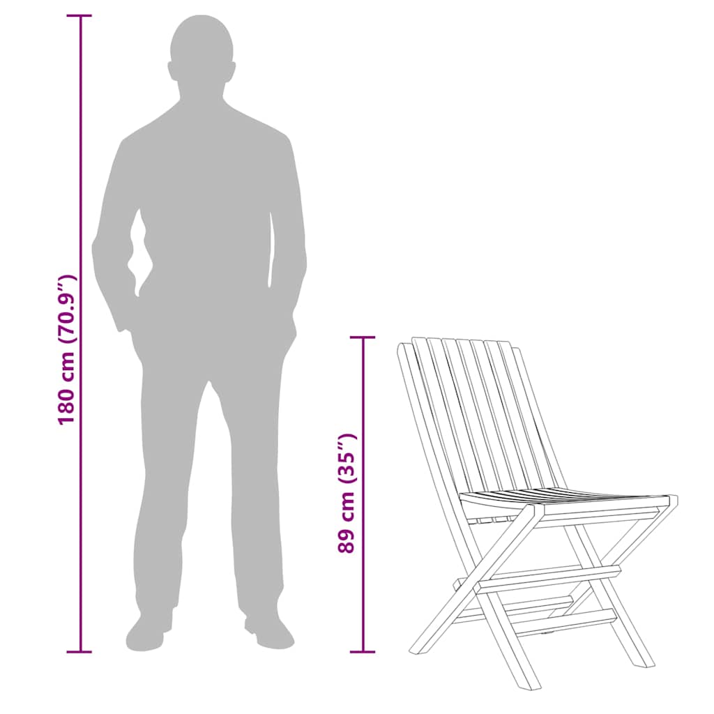 Folding Garden Chairs 8 pcs 47x47x89 cm Solid Wood Teak