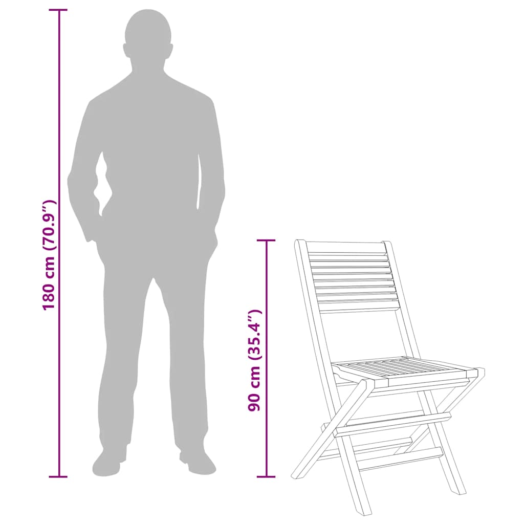 Folding Garden Chairs 4 pcs 47x62x90 cm Solid Wood Teak