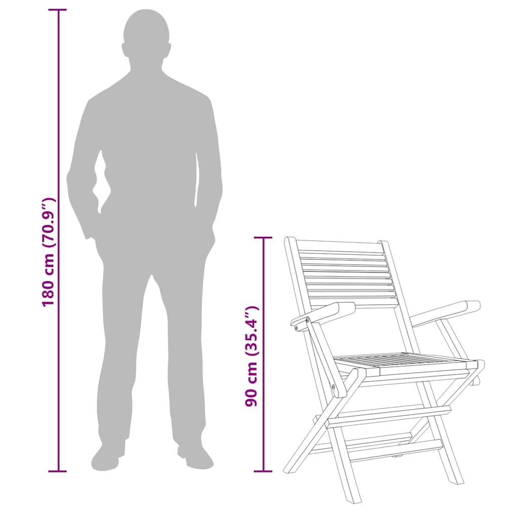 Folding Garden Chairs 8 pcs 55x62x90 cm Solid Wood Teak