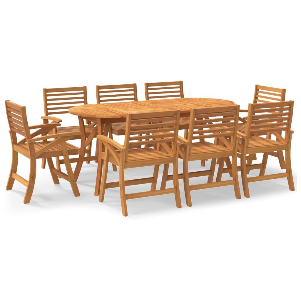 9 Piece Garden Dining Set Solid Wood Acacia