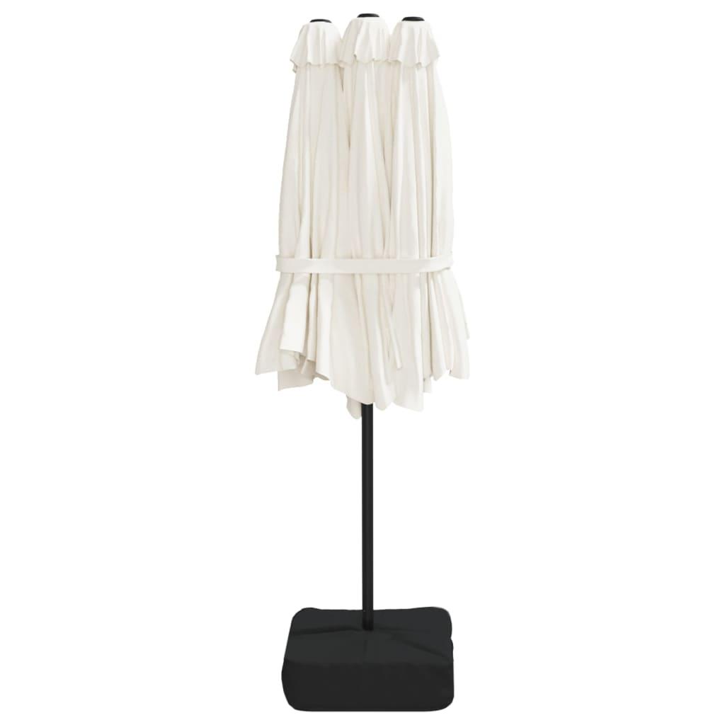 Double-Head Parasol Sand White 449x265 cm