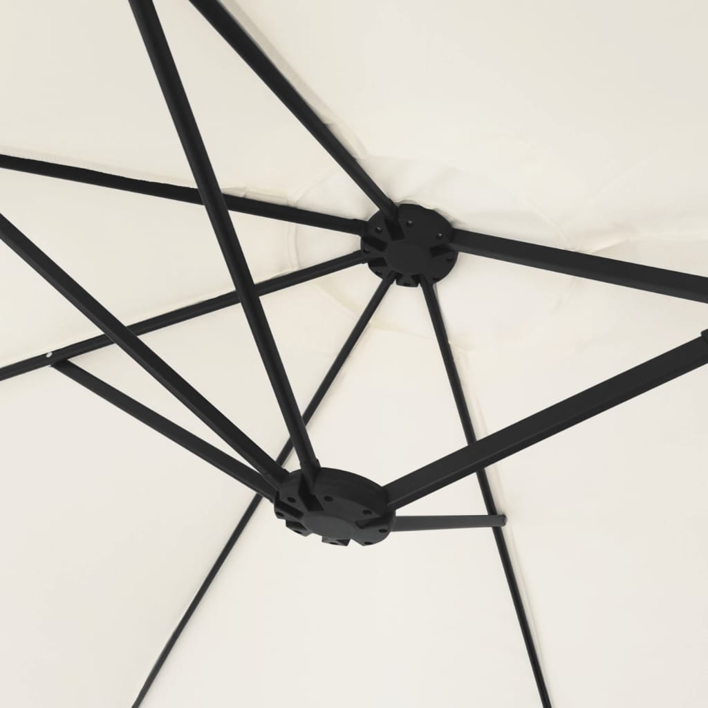Double-Head Parasol Sand White 449x265 cm