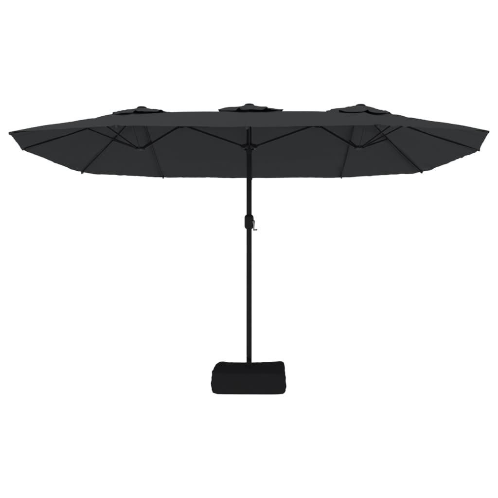 Double-Head Garden Parasol Black 449x265 cm