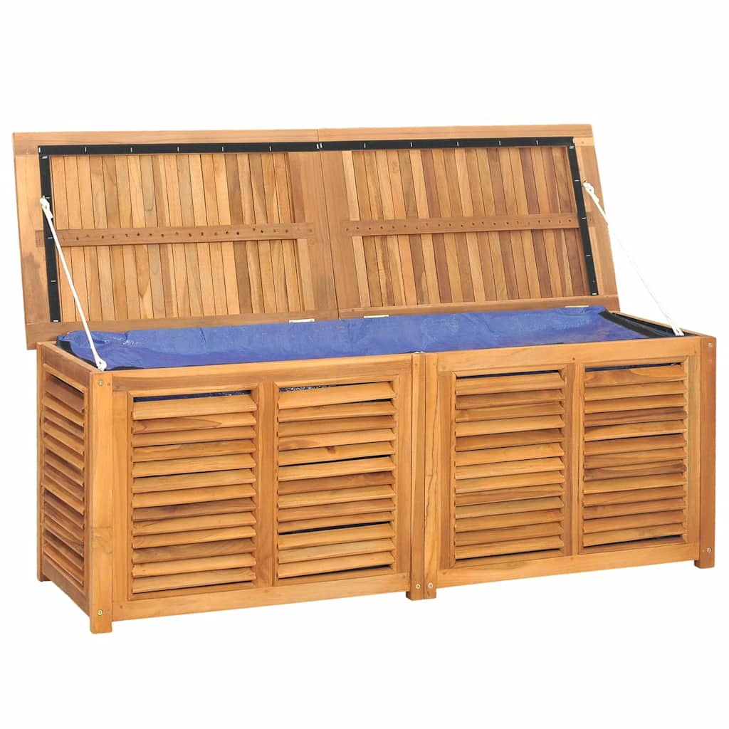 Garden Storage Box with Bag 150x50x55 cm Solid Wood Teak