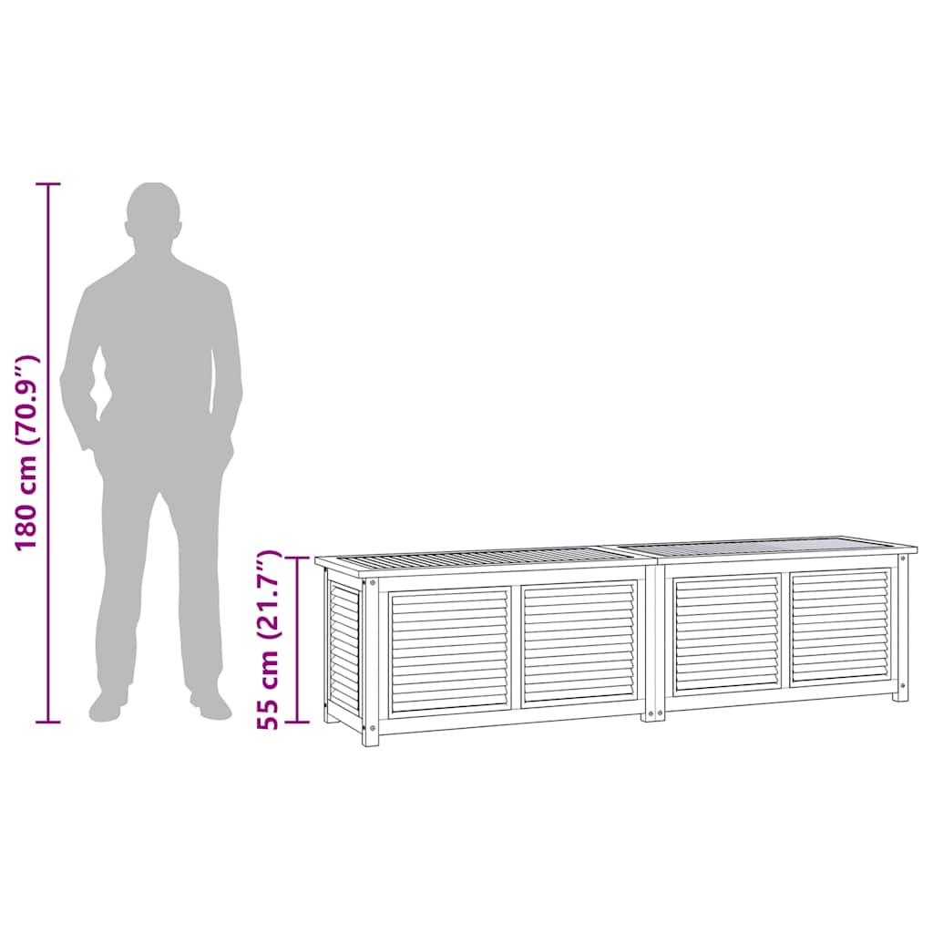 Garden Storage Box with Bag 200x50x55 cm Solid Wood Teak