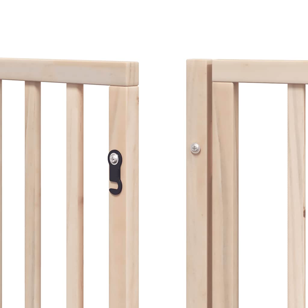 Dog Gate with Door Foldable 9 Panels 450 cm Poplar Wood