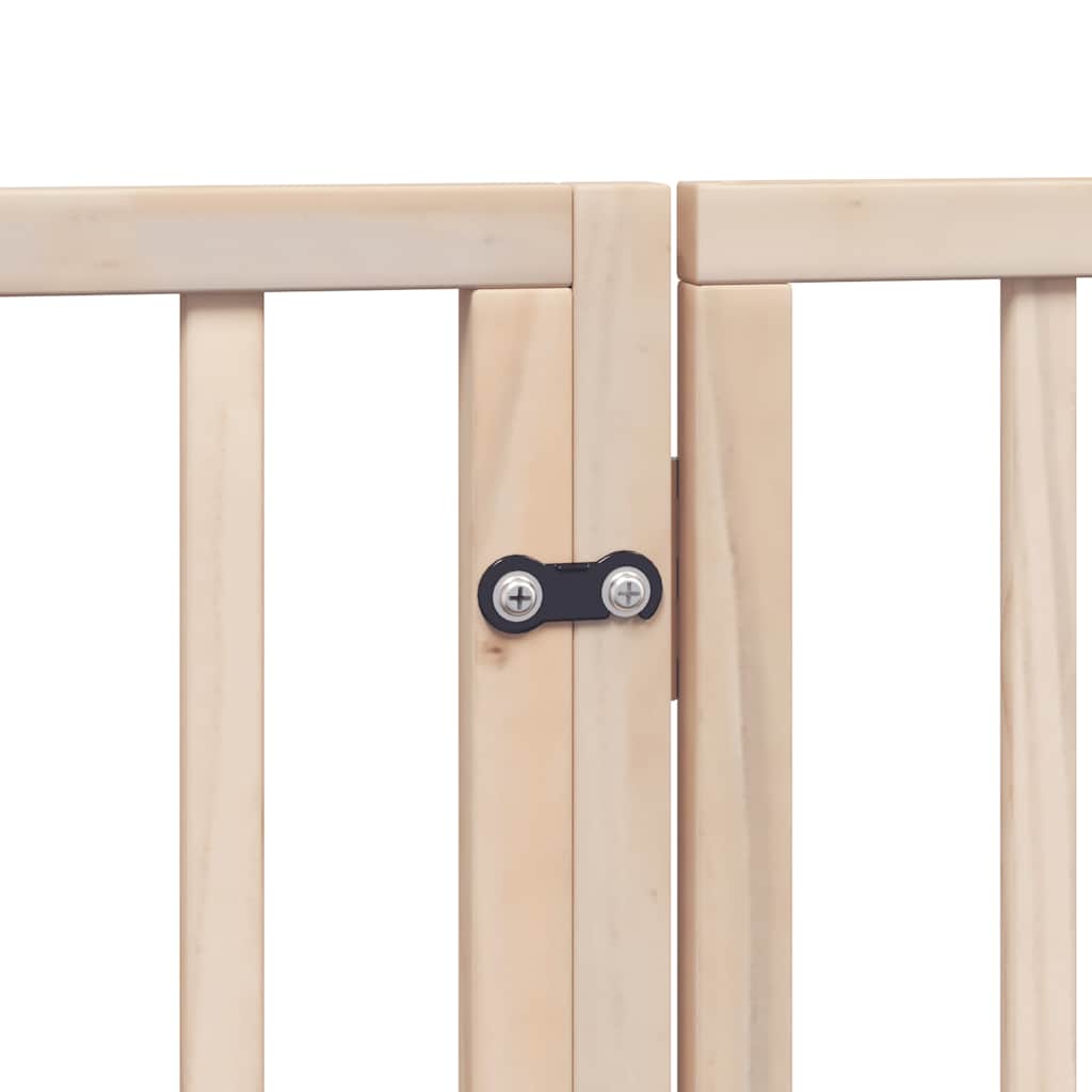 Dog Gate with Door Foldable 12 Panels 600 cm Poplar Wood