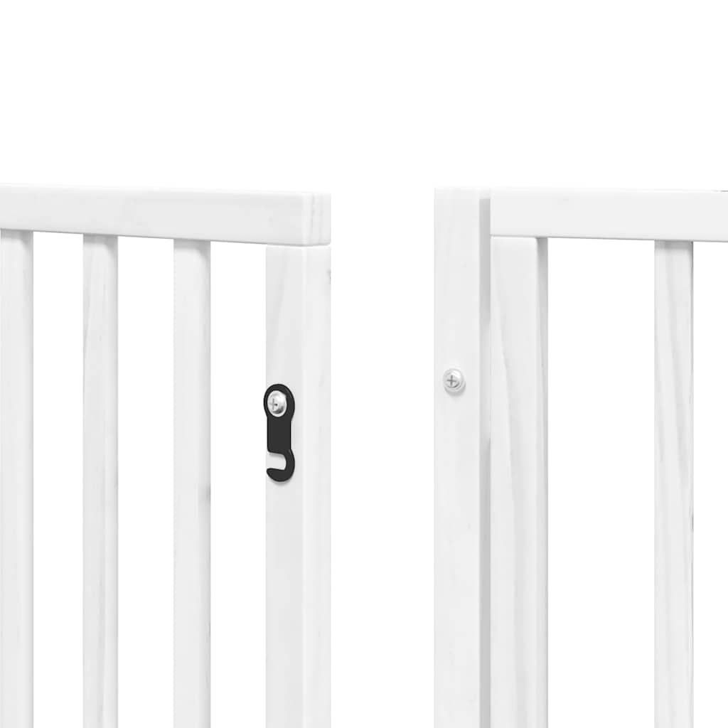 Dog Gate with Door Foldable 12 Panels White 600 cm Poplar Wood