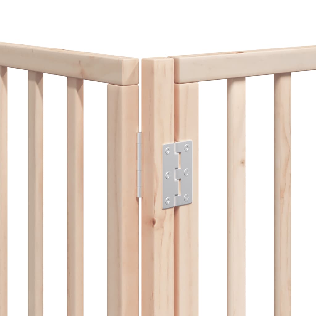 Dog Gate with Door Foldable 6 Panels 480 cm Poplar Wood