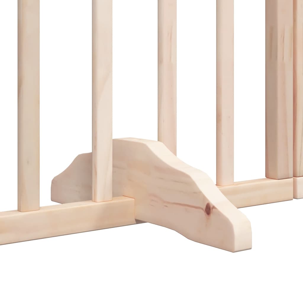 Dog Gate with Door Foldable 6 Panels 480 cm Poplar Wood