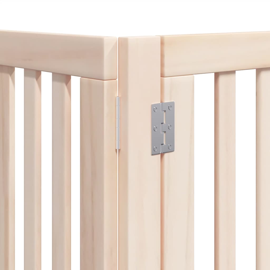 Dog Gate with Door Foldable 12 Panels 600 cm Poplar Wood