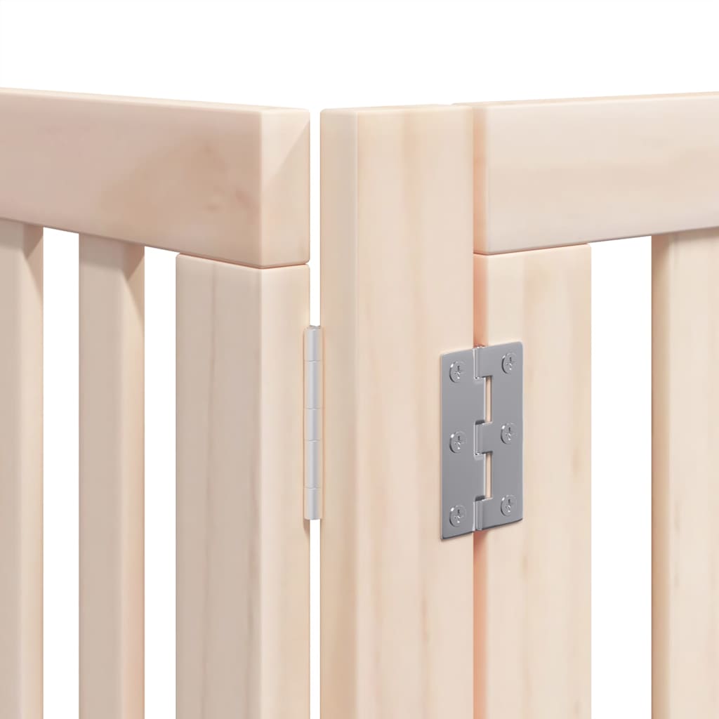 Dog Gate with Door Foldable 6 Panels 480 cm Poplar Wood