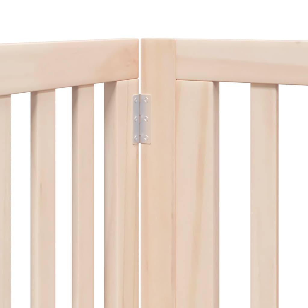 Dog Gate with Door Foldable 12 Panels 960 cm Poplar Wood