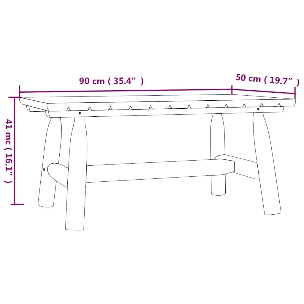Coffee Table 90x50x41 cm Solid Wood Spruce