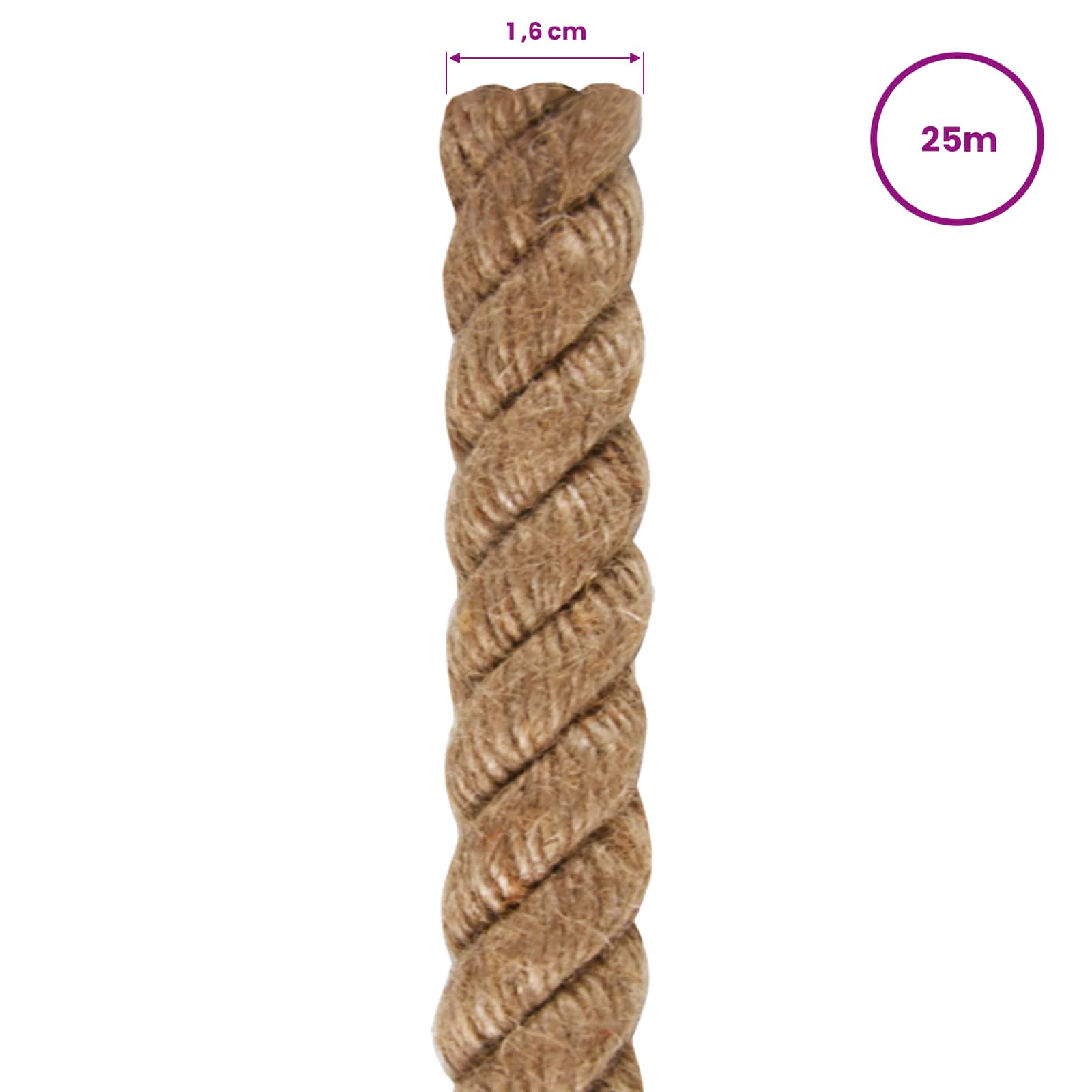 Jute Rope 25 m Long 16 mm Thick