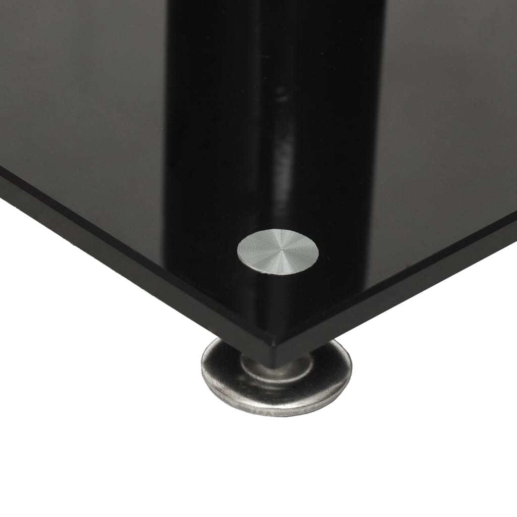 Speaker Stands 2 pcs Black and Silver 4 Pillars Design