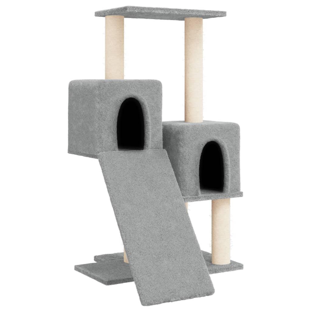 Cat Tree with Sisal Scratching Posts Light Grey 82 cm