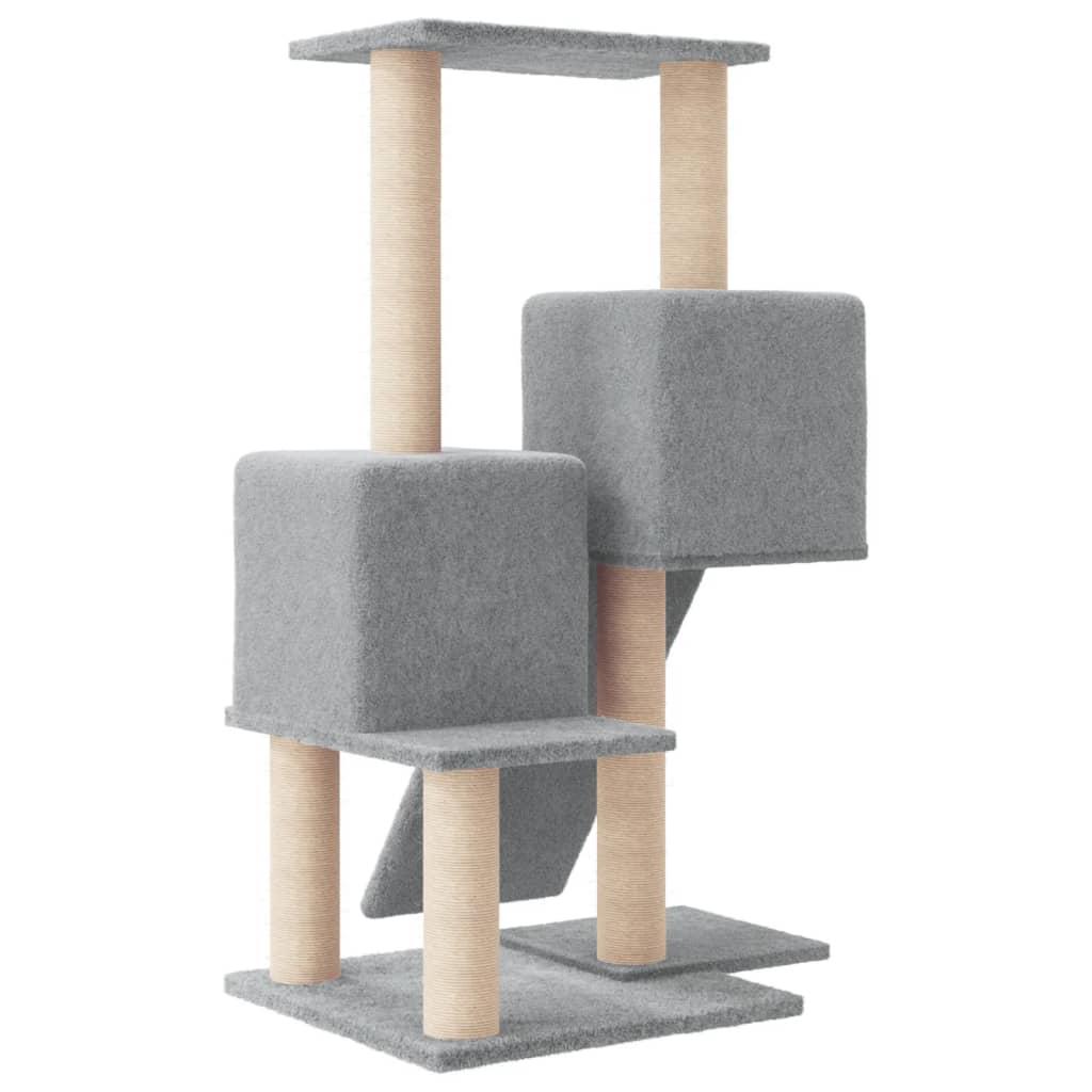 Cat Tree with Sisal Scratching Posts Light Grey 82 cm