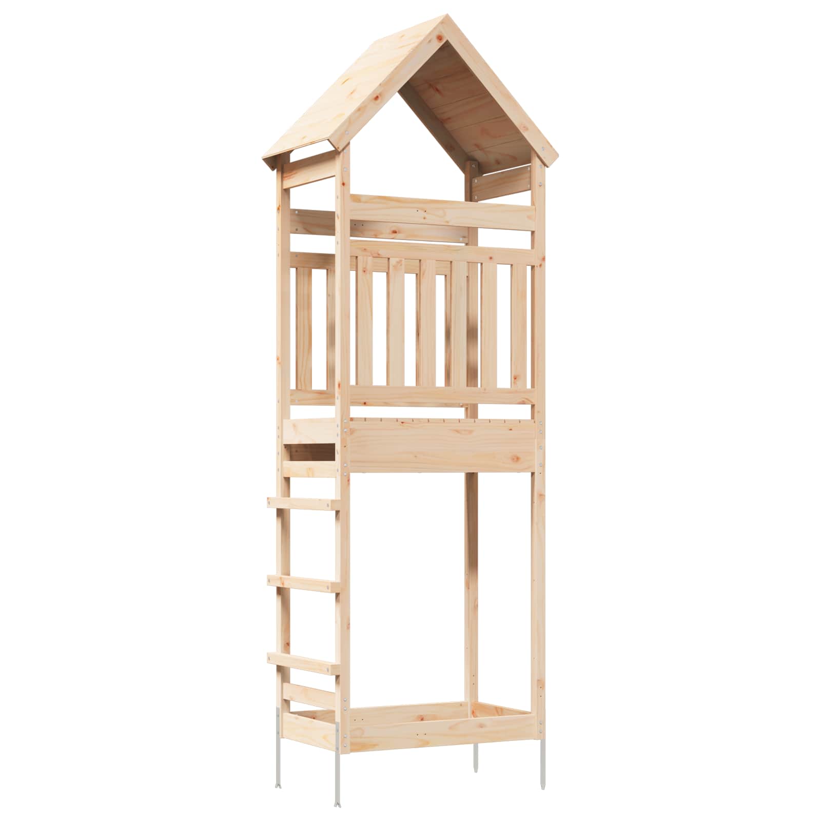 Outdoor Play Tower Natural 53 x 85 x 264 cm Solid Pine Wood