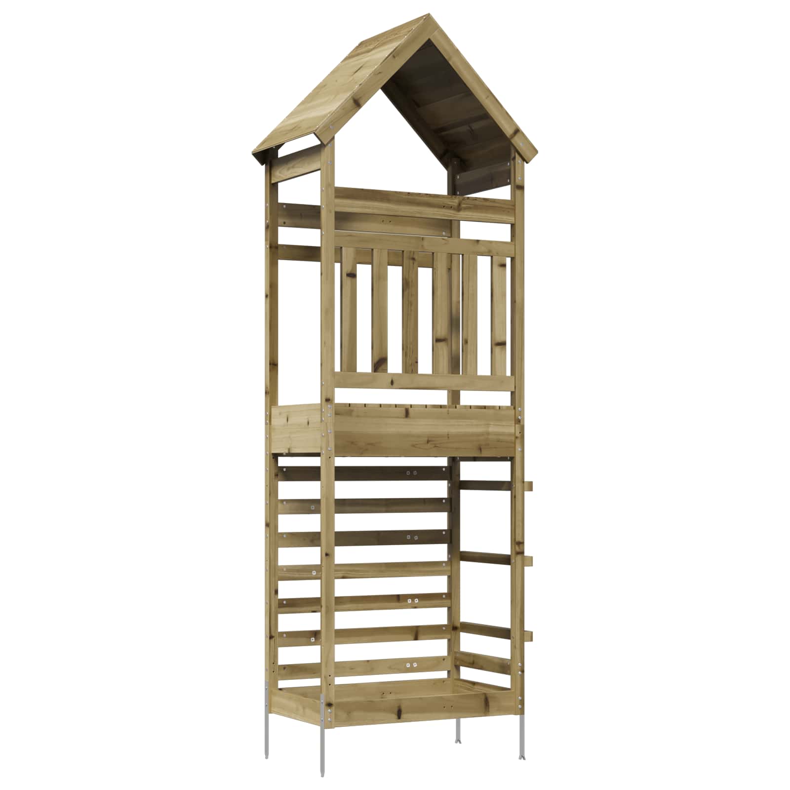 Outdoor Play Tower Natural Solid Impregnated Pinewood