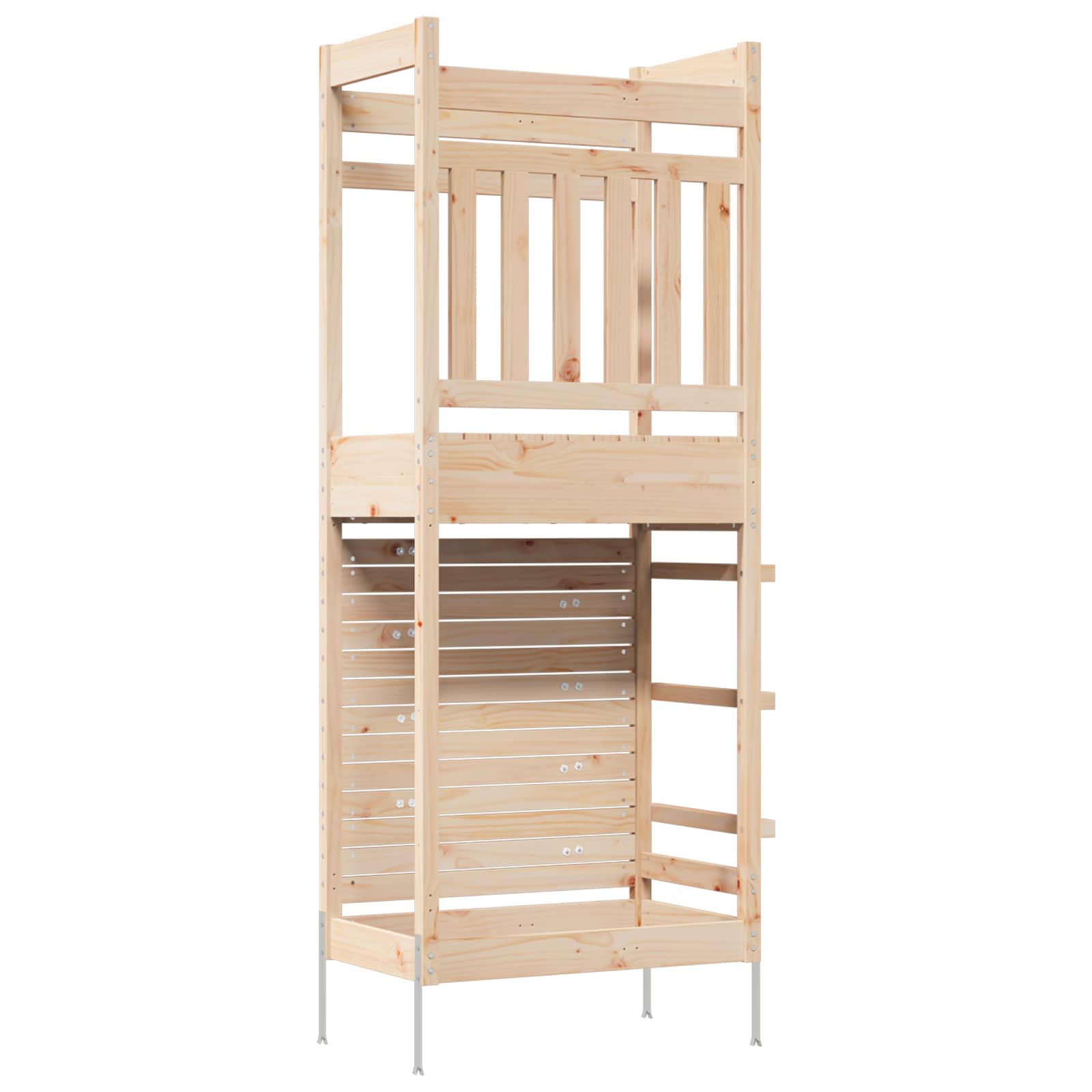 Outdoor Play Tower Natural 85 x 53 x 207 cm Solid Pine Wood