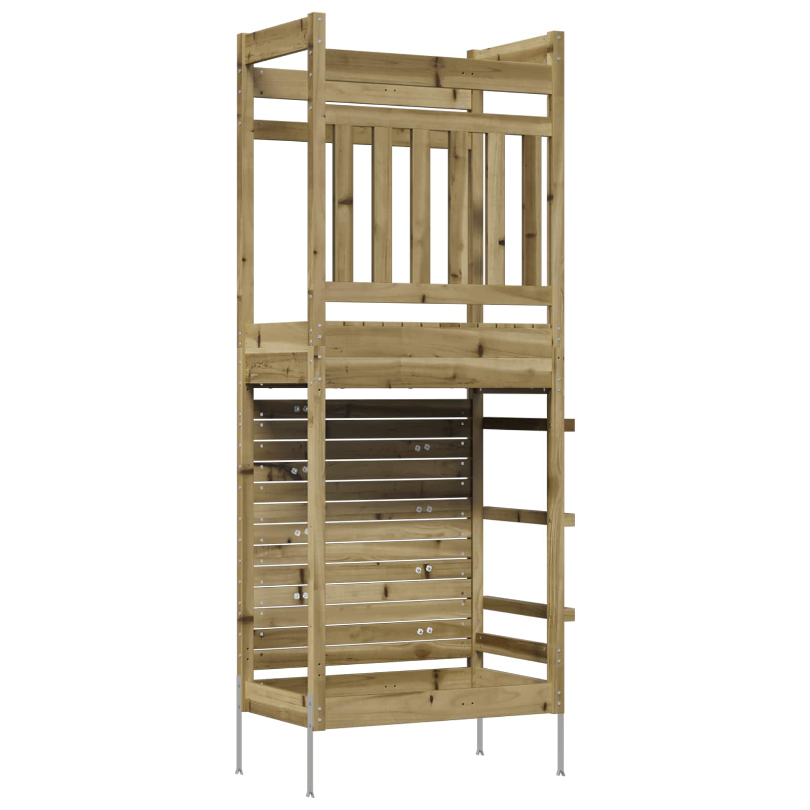 Outdoor Play Tower Natural Solid Impregnated Pinewood