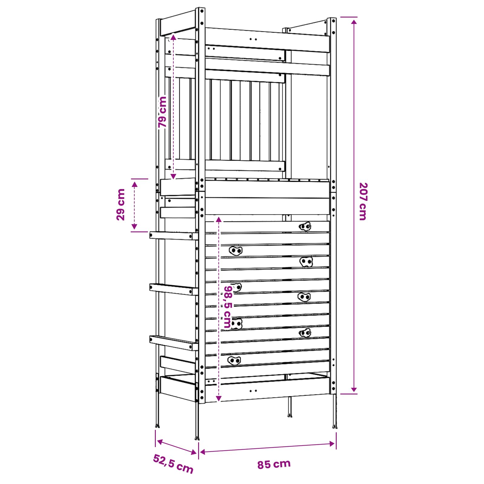 Outdoor Play Tower Natural Solid Impregnated Pinewood