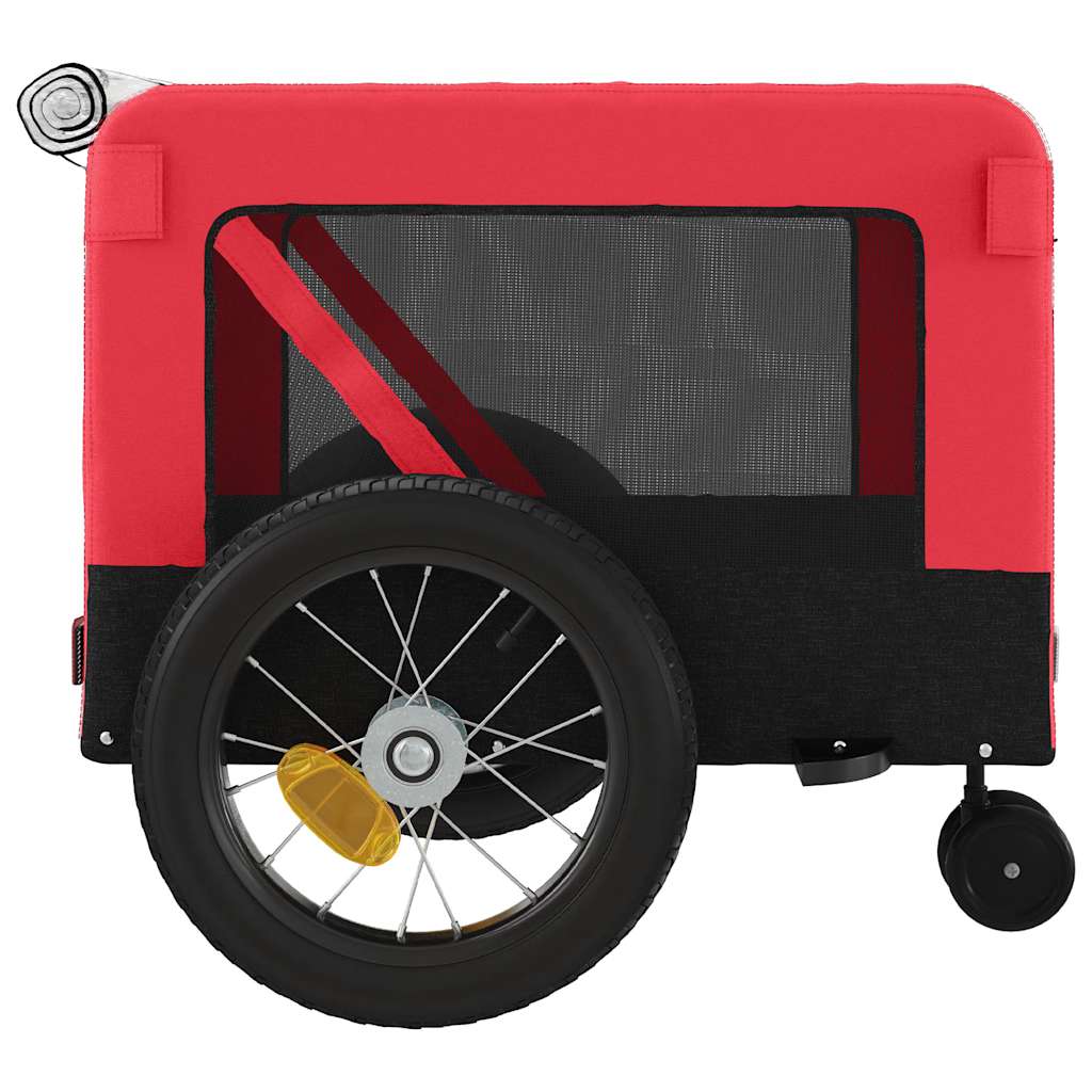Pet Bike Trailer Red and Black Oxford Fabric and Iron